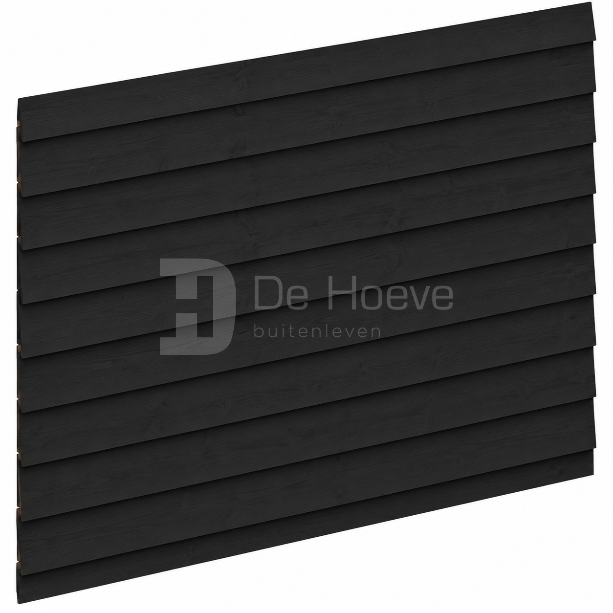 Zwart gespoten Douglas potdekselwand (Zweeds rabat)