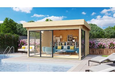 De Hoeve tuinkamer met aluminium deuren model Oss ALU  70 H | 4,5 x 4,4 m