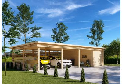 De Hoeve houten garage met Carport Etten 44 | 6,38 x 11,88 meter