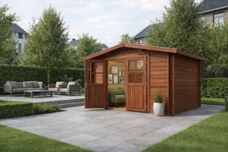 De Hoeve Blokhut Houten 4D | 336cm x 276cm De Hoeve Blokhut Houten 4D | 336cm x 276cm