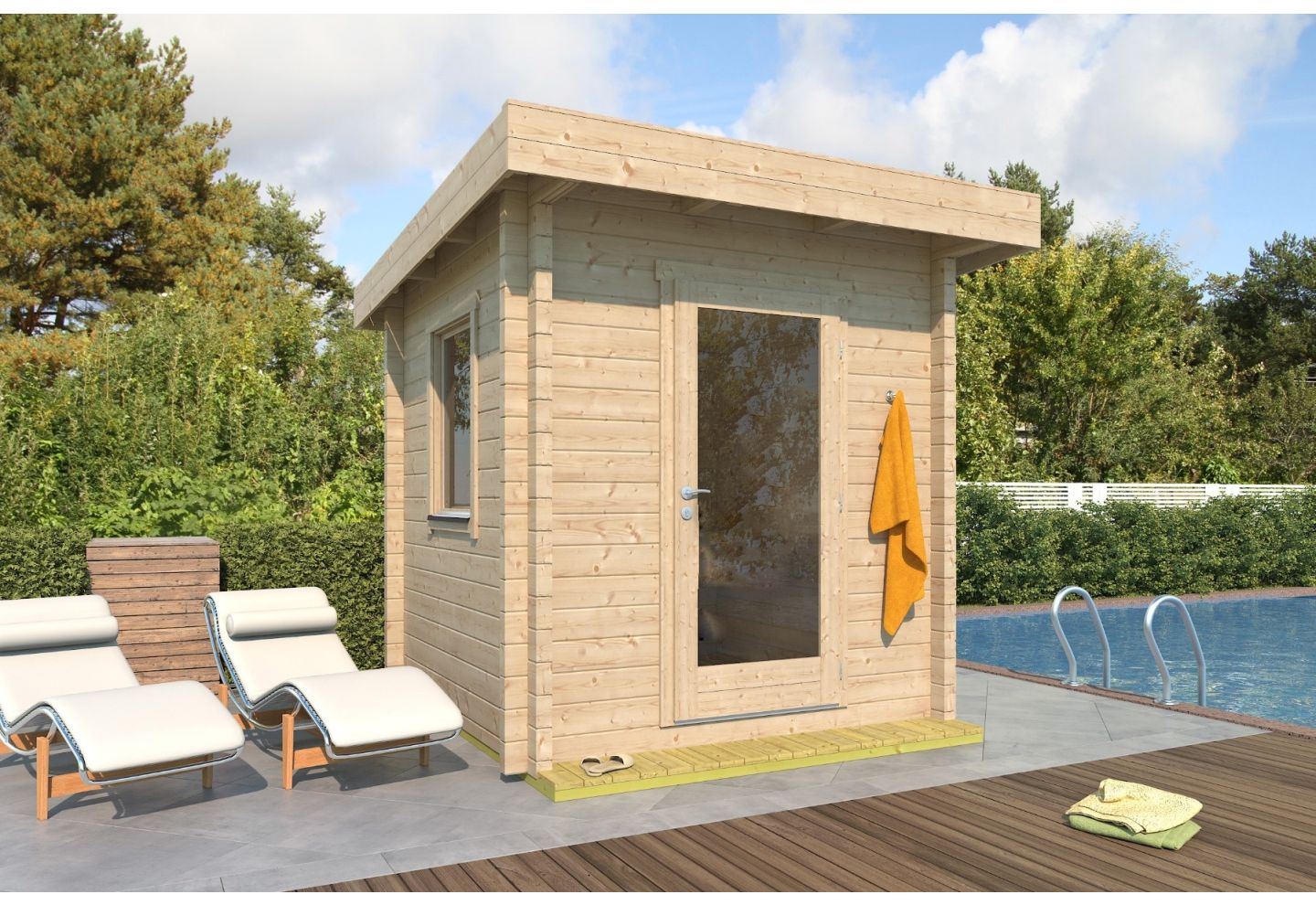 De Hoeve Buitensauna Larvik 90 | 225cm x 225cm
