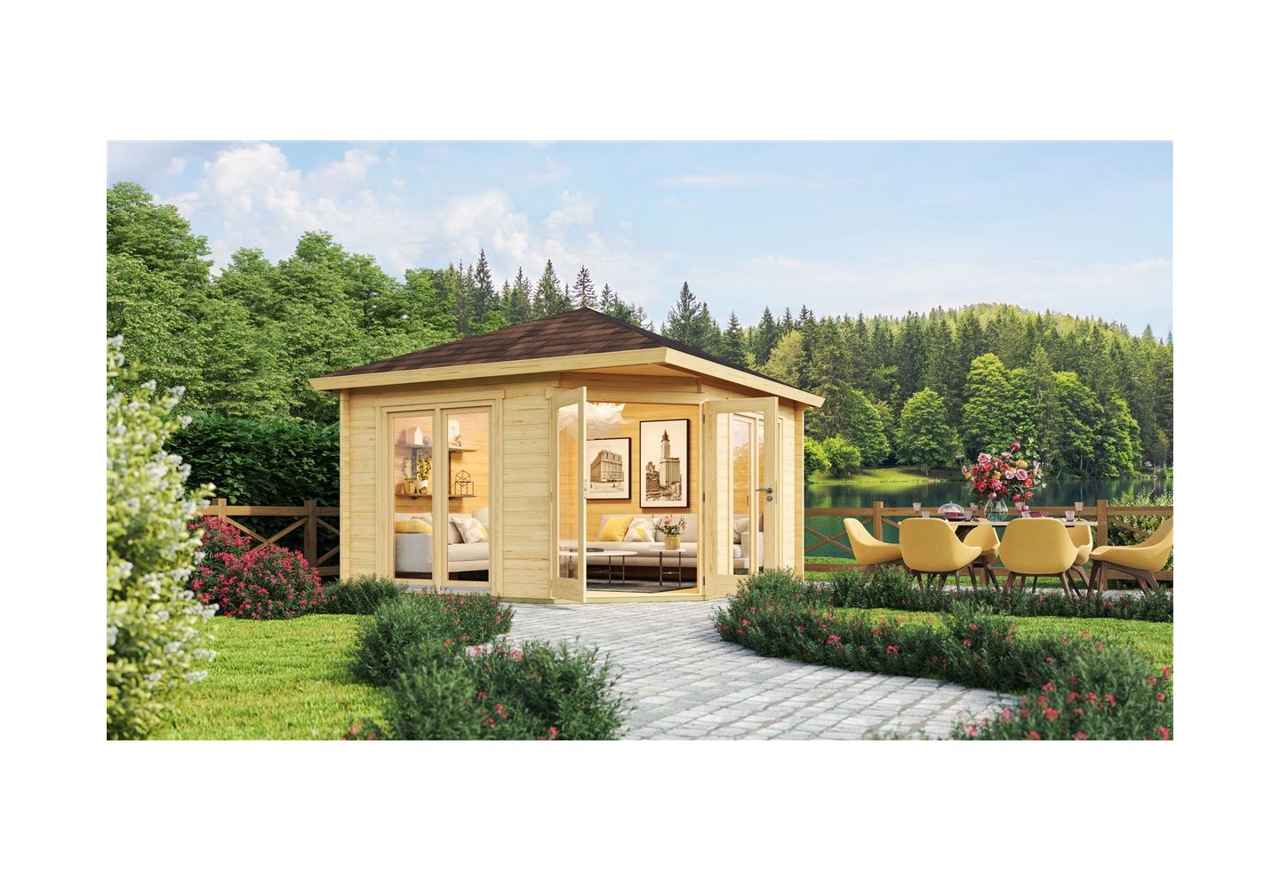 De Hoeve Tuinkamer Winsum Vijf Hoekig 70 B | 3,8 x 3,8 m
