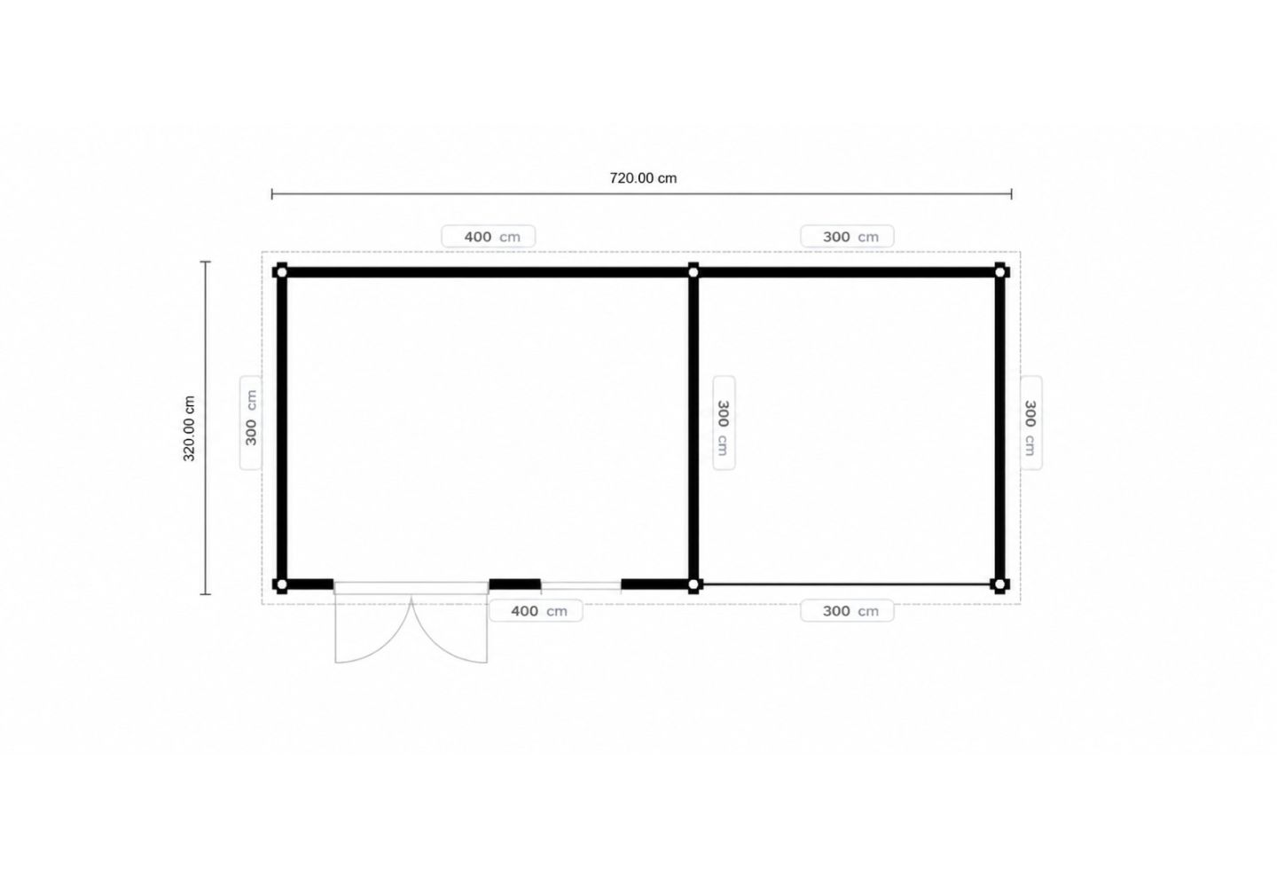 De Hoeve Maatwerk Blokhut Ashford 700x300cm