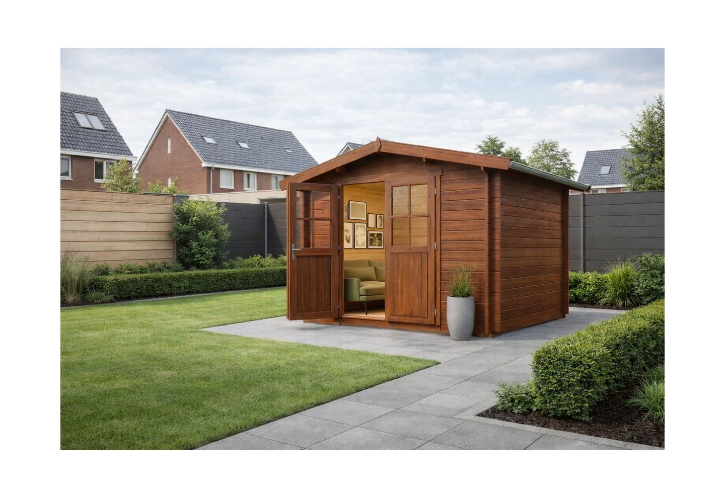 De Hoeve Blokhut Houten 2E | 210cm x 270cm