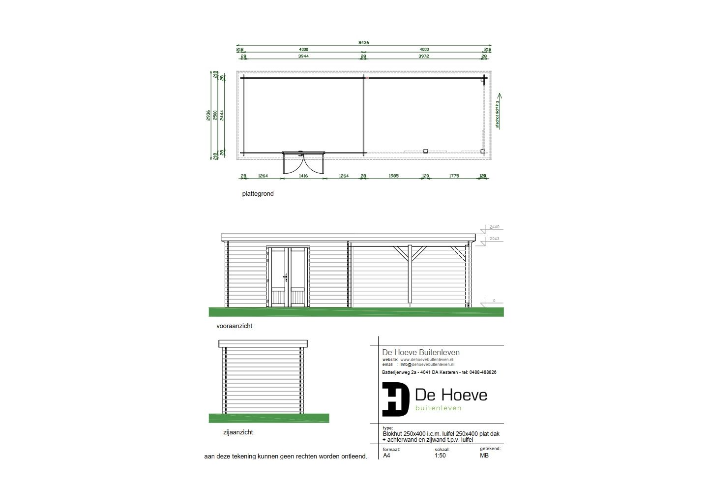 De Hoeve Classicline Blokhut