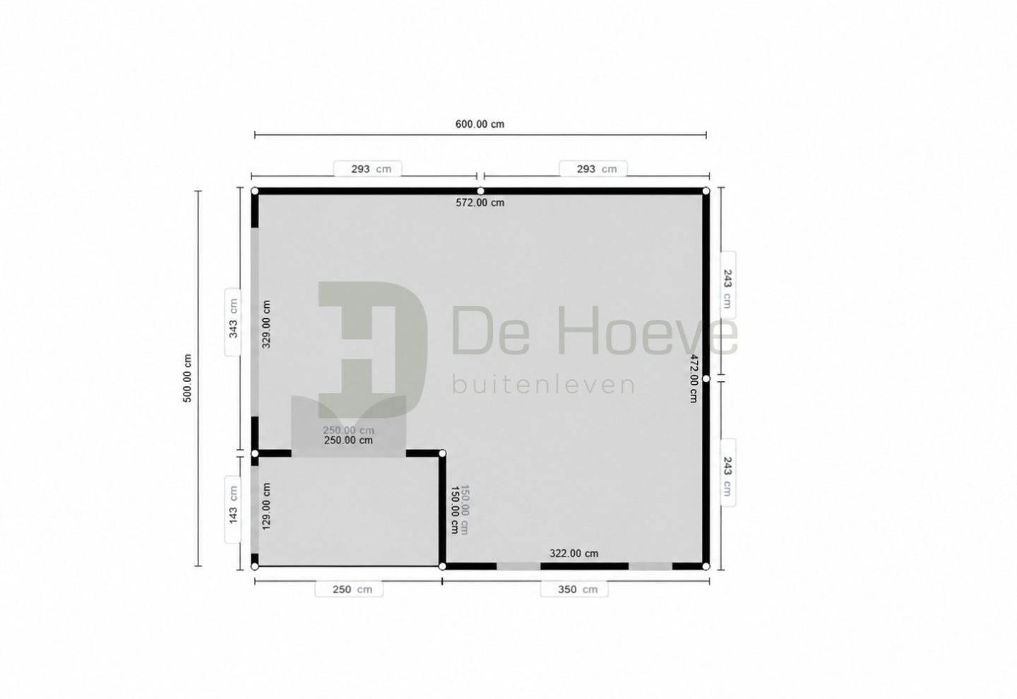 Tuinhuis Arven 650x500cm