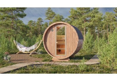 Barrel Sauna Lofoten Incl. Half Moon Glas | 200 x 160 cm