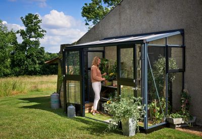 ROYAL WELL Veranda 4,4 - antraciet - gevels 3mm veiligheidsglas