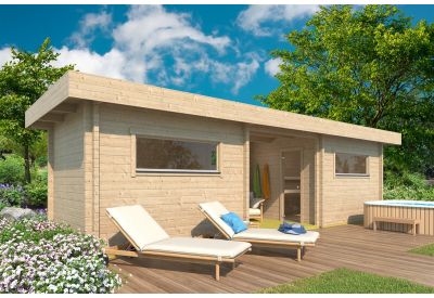 Buitensaunacabine met aparte ruimte Bussum 70 | 9,1 x 2,8 m