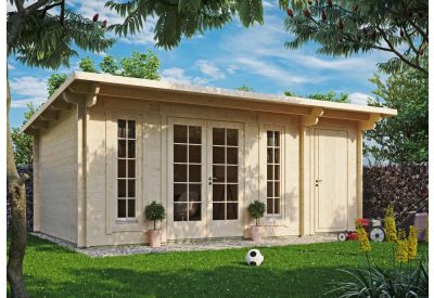 De Hoeve tuinhuisje met extra berging Marum 44 C | 5,7x3,6 m 44 mm