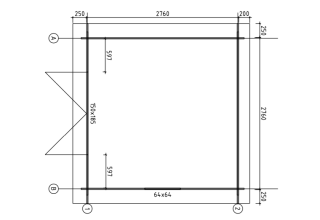 De Hoeve blokhut Serooskerke dubbele deur 3E | 300x300 cm
