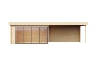 De Hoeve tuinkamer met terras model Schore ALU 70 A + TC | 9,4 x 3,7 m 70 mm