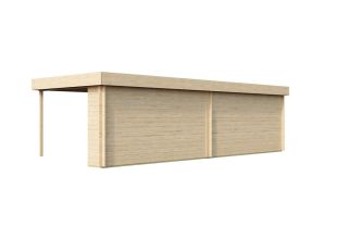 De Hoeve tuinkamer met terras model Schore ALU 70 A + TC | 9,4 x 3,7 m 70 mm