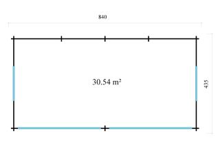 De Hoeve Tuinkamer Bodu ALU  B 44 | 840cm x 440 cm
