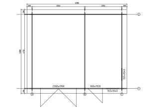 De Hoeve Houten garage Pelle 70A | 578cm x 480cm