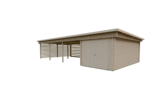 De Hoeve houten garage met Carport Etten 44 | 6,38 x 11,88 meter