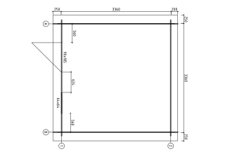De Hoeve Blokhut Houten 5B | 330cm x 330cm