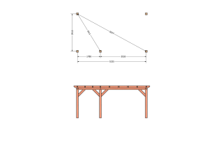 Aanbouwveranda constructie | pergola | 649x346cm