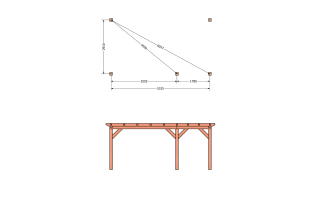 Aanbouwveranda constructie | pergola | 702x346cm