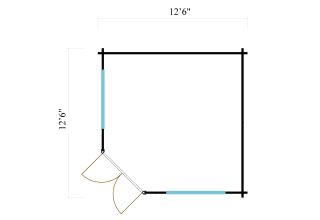 De Hoeve Tuinkamer Winsum Vijf Hoekig 70 B | 3,8 x 3,8 m