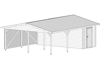 De Hoeve Carport Ribe 70 | 740cm x 578cm