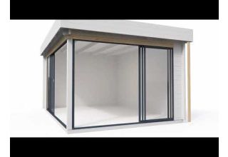 De Hoeve model Lisse ALU 44 F met ingebouwde sauna | 5,1 x 5,1 m
