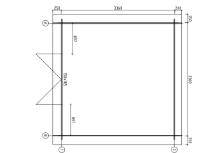 De Hoeve Blokhut Houten 5D | 330cm x 330cm
