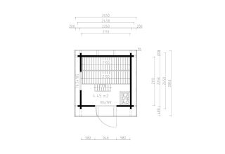 De Hoeve houten buitenstoombad Hoorn LI 70 | 2,5 x 2,5 m - 70 mm