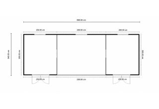 De Hoeve Maatwerk Blokhut Blackwell 870x320cm