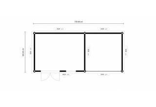 De Hoeve Maatwerk Blokhut Ashford 700x300cm