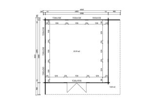 De Hoeve tuinhuis De Glind 70 | 6 m x 6 m 70 mm