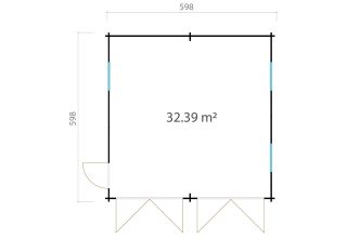 De Hoeve Houten Garage/berging Ringsted 44 |578cm x 578cm