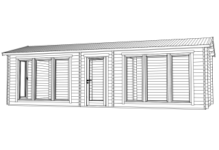De Hoeve Tuinkantoor Mandal 44 | 878cm x 364cm 