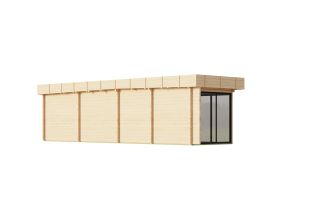 De Hoeve tuinhuis met saunacabine model Rijen ALU 70 | 10,6 x 5,9 m