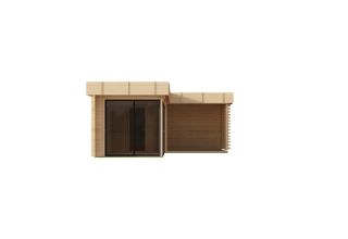 De Hoeve tuinhuis met saunacabine model Rijen ALU 70 | 10,6 x 5,9 m