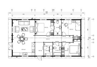 De Hoeve Houten Huis Lund (dubbelwandig) 44 | 1400cm x 750cm