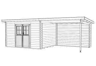 De Hoeve Blokhut Uddel 44 mm 4J | 6,9 x 3,2 m