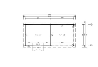 De Hoeve Blokhut Uddel 44 mm 4J | 6,9 x 3,2 m