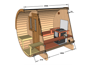 De Hoeve VAT SAUNA Frey | Ø 200 cm x 250 cm