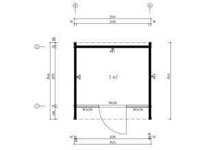 De Hoeve Tuinkamer Den Haag 70 XS (zwart) | 255cmx 222cm