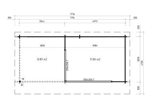 De Hoeve tuinkamer Sint Maarten 44 D ALU ┃ 770 x 420 cm