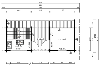 De Hoeve Saunacabine Boden 70 A | 636cm x 298cm