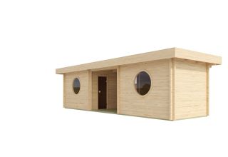 De Hoeve Saunacabine met loungeruimte Den Bommel 70 | 9,1 x 2,8 m