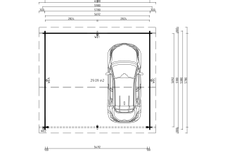 De Hoeve Houten Carport/Garage Zwaag 44 | 578cm x 518cm
