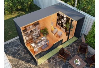 De Hoeve Tuinkantoor Den Haag 70 L (zwart) | 438cm x 255cm 