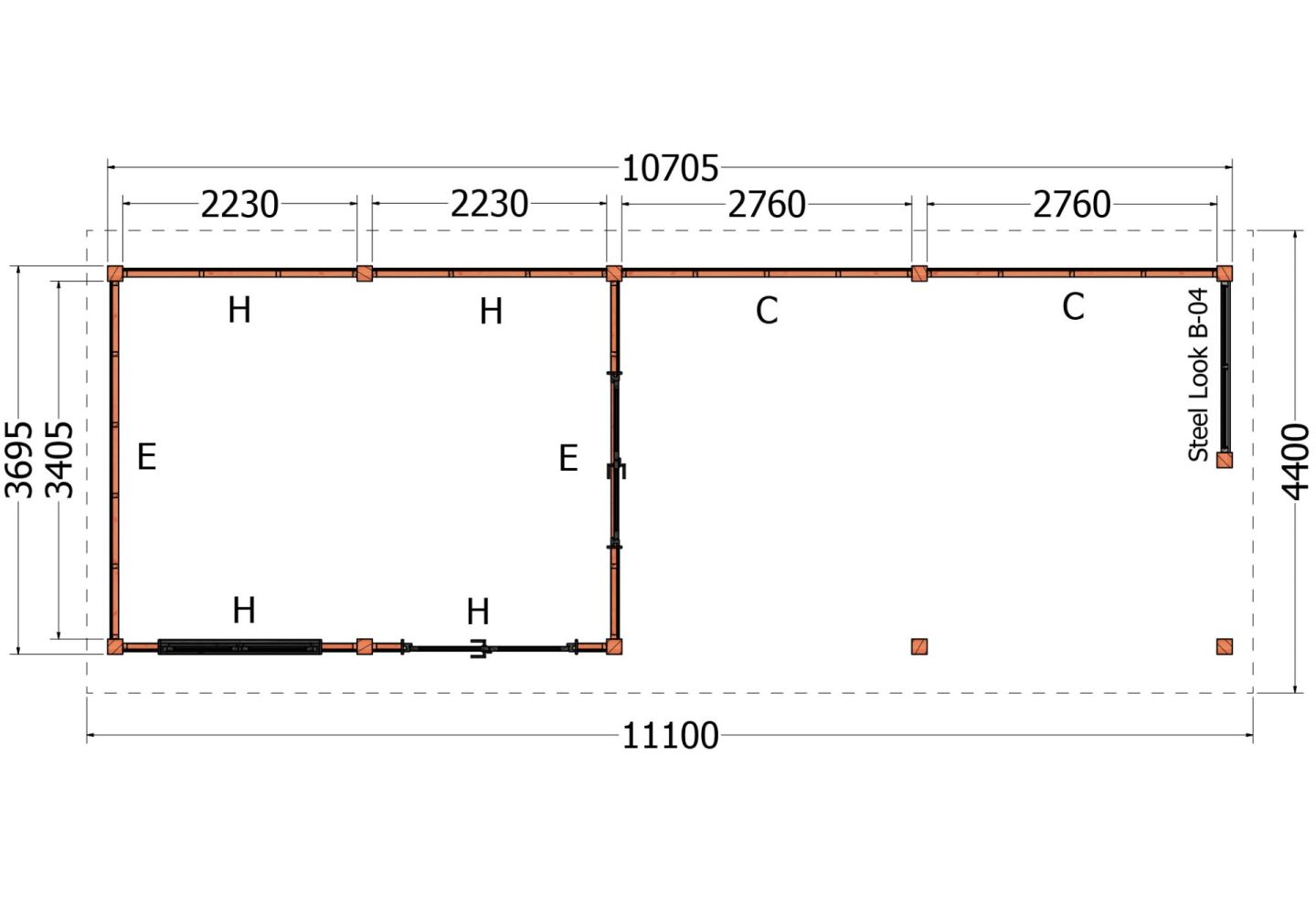 Trendhout Buitenverblijf Zadeldak XL 52.1179