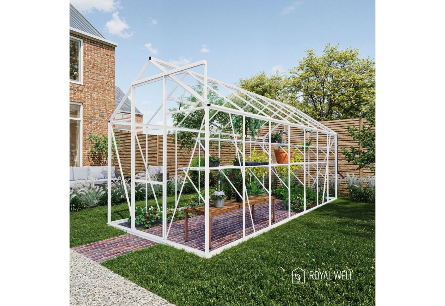 ROYAL WELL Tuinkas Kate V Full Options, Wit, VG 3mm/1 ROYAL WELL Tuinkas Kate V Full Options, Wit, VG 3mm/1