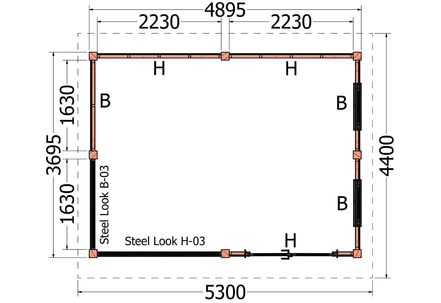 Trendhout Buitenverblijf Zadeldak XL 52.1138