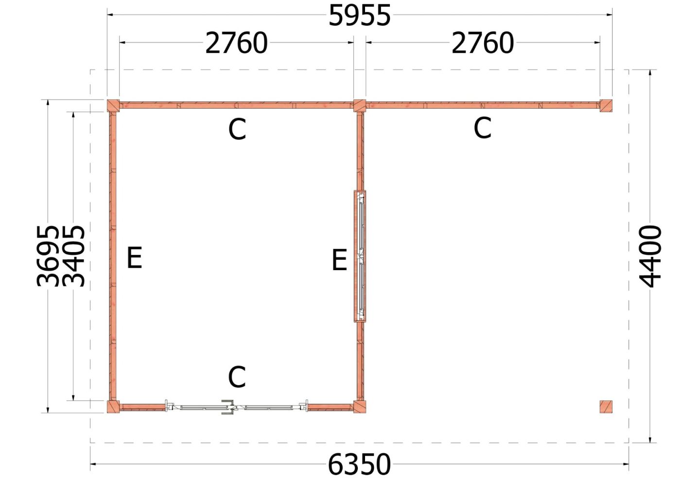 Trendhout Buitenverblijf Zadeldak XL 52.0148