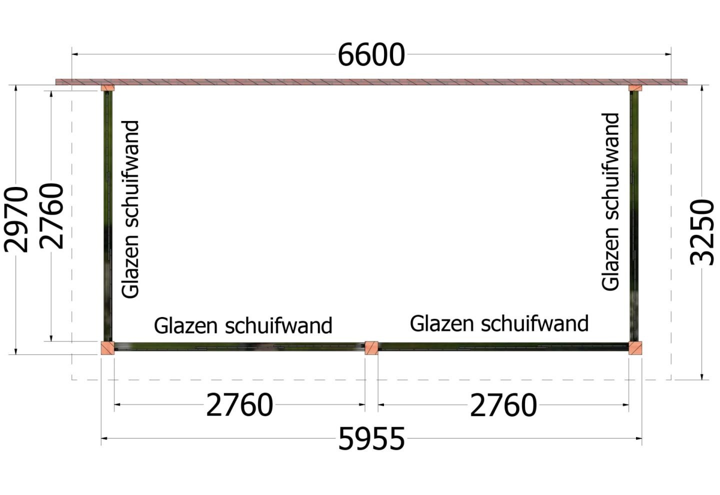 Trendhout Aanbouwveranda Lucca 52.1004